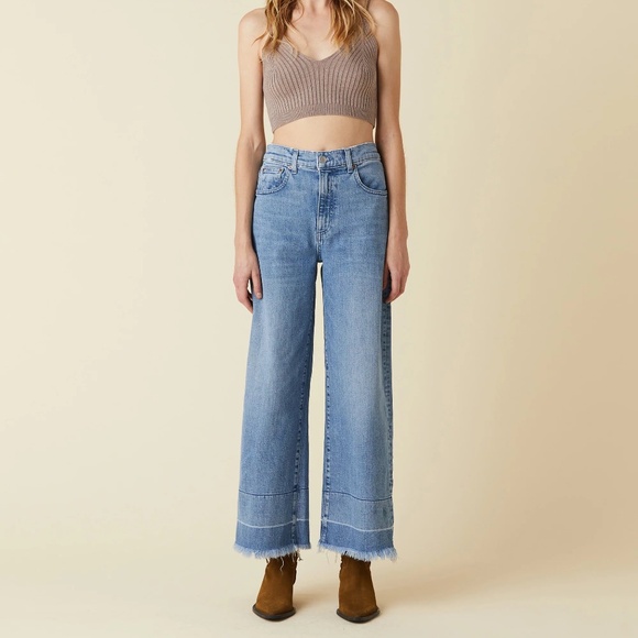 LE JEAN | SOPHIE WIDE LEG IN BIG SUR WASH (MULTIPLE SIZES) - Picture 1 of 3